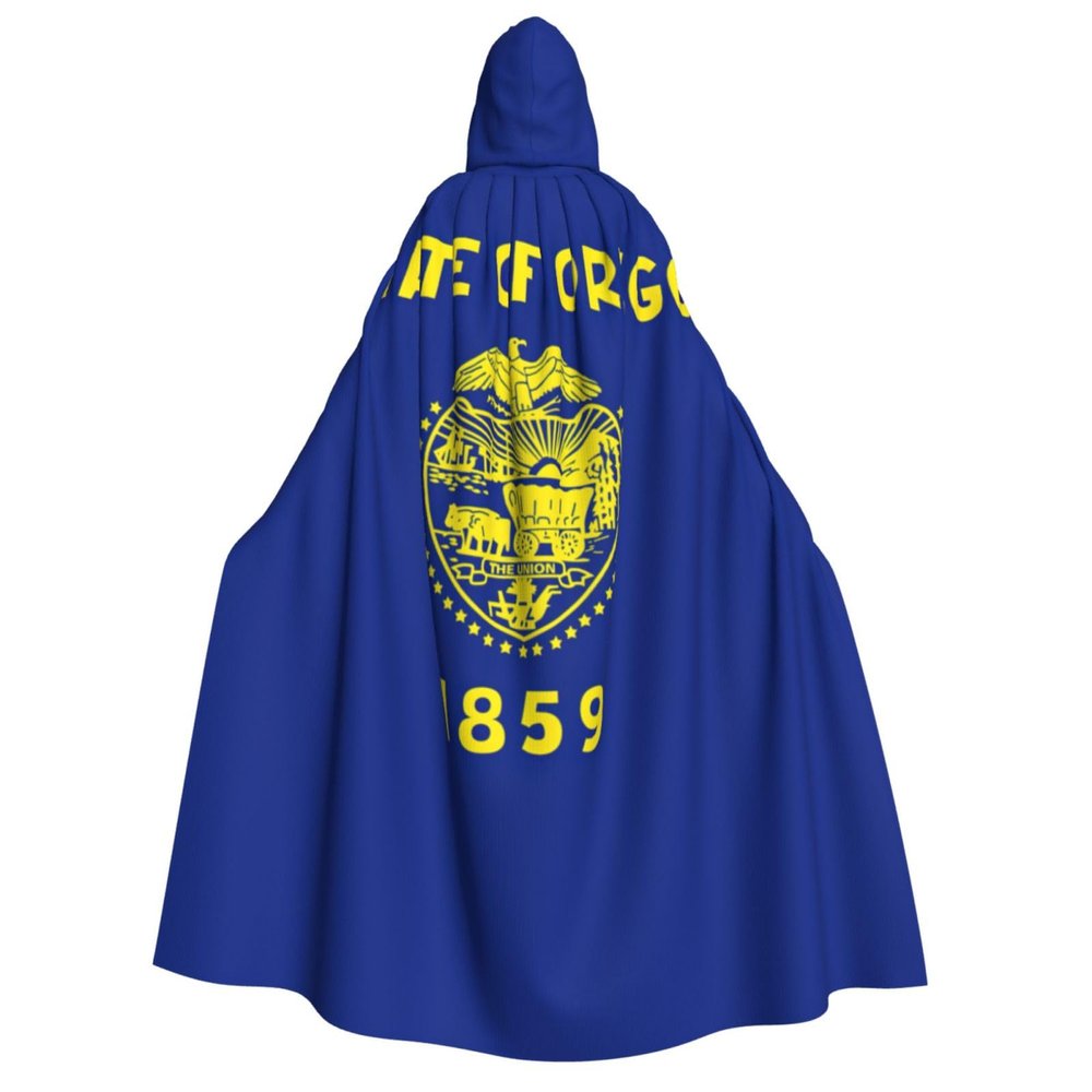 nanger Oregon State Flag Unisex Adult Hooded Cloak, Halloween Cosplay Costume Witch Hood Robe Vampire Party Costume