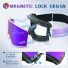 VOZAPOW Ski Goggles Over Glasses Anti-Fog, Snowboard Goggles for Men Women 100% UV Protection Magnetic Interchangeable lens view 4