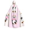 nanger Cow Milk Unisex Adult Hooded Cloak, Halloween Cosplay Costume Witch Hood Robe Vampire Party Costume view 1