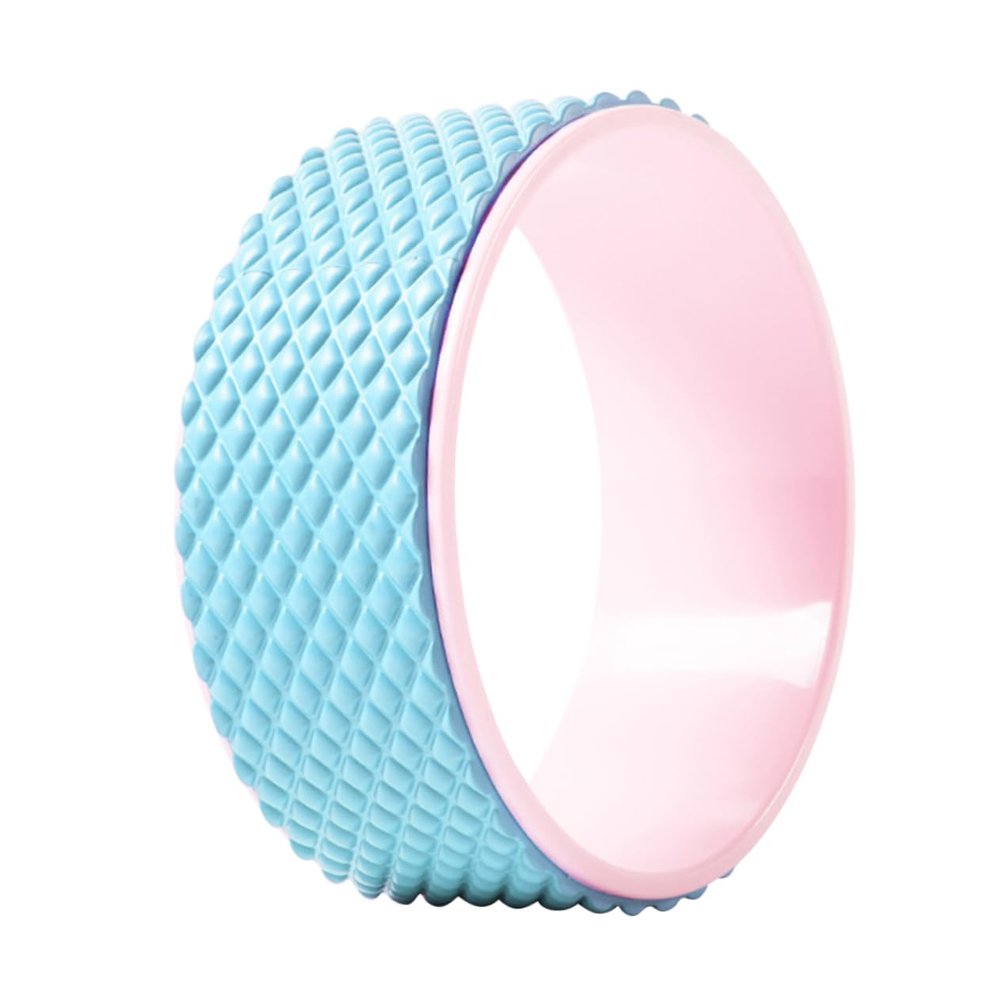 WOONEKY Yoga Wheel for Backbend Support Durable Yoga Circle for Stretching Strengthening and Pain Relief Beginners and Advanced Users Blue