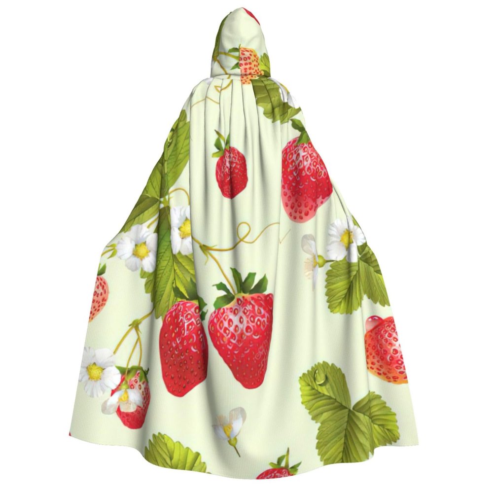 nanger Lovely Strawberry Unisex Adult Hooded Cloak, Halloween Cosplay Costume Witch Hood Robe Vampire Party Costume