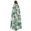 nanger Green Palm Tree Leaves Red Unisex Adult Hooded Cloak, Halloween Cosplay Costume Witch Hood Robe Vampire Party Costume view 4