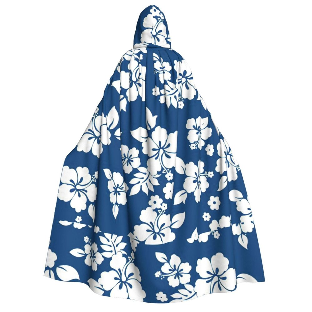 nanger Hawaii Flower Unisex Adult Hooded Cloak, Halloween Cosplay Costume Witch Hood Robe Vampire Party Costume