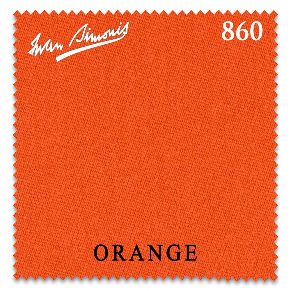 Simonis 860 Pool Billiard Table Cloth - Pre-Cut Rails - Authorized Dealer (Orange, 9 ft)