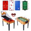 Havemies 43'' Multi-Game Table,5-in-1 Combo Game Table Set with Billiards, Push Hockey, Foosball, Ping Pong, and Basketball for Home,Game Room (Brown & Red) view 1