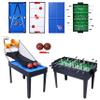 Havemies 43'' Multi-Game Table,5-in-1 Combo Game Table Set with Billiards, Push Hockey, Foosball, Ping Pong, and Basketball for Home,Game Room (Black & Blue) view 1