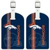AYYQHC 2 Pack Leather Football Sport Fan Luggage Tag for Suitcase and BagWhite Blue Design Travel Suitcase and Bag Tag with Privacy Flap Address Labels view 1