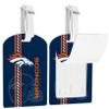 AYYQHC 2 Pack Leather Football Sport Fan Luggage Tag for Suitcase and BagWhite Blue Design Travel Suitcase and Bag Tag with Privacy Flap Address Labels view 2