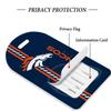 AYYQHC 2 Pack Leather Football Sport Fan Luggage Tag for Suitcase and BagWhite Blue Design Travel Suitcase and Bag Tag with Privacy Flap Address Labels view 3