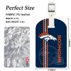 AYYQHC 2 Pack Leather Football Sport Fan Luggage Tag for Suitcase and BagWhite Blue Design Travel Suitcase and Bag Tag with Privacy Flap Address Labels view 4