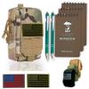BellaVitas Tactical Molle Pouch Small Notebook Cover EDC Utility Bag Tool Pouch Gadget Organizer Military Waist Bag with US Flag Patch, 3x5 Waterproof Notepad Pocket Notebook and Weatherproof Pen view 1