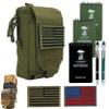 BellaVitas Tactical Molle Pouch Small Notebook Cover EDC Utility Bag Tool Pouch Gadget Organizer Military Waist Bag with US Flag Patch, 3x5 Waterproof Notepad Pocket Notebook and Weatherproof Pen