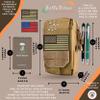 BellaVitas Tactical Molle Pouch Small Notebook Cover EDC Utility Bag Tool Pouch Gadget Organizer Military Waist Bag with US Flag Patch, 3x5 Waterproof Notepad Pocket Notebook and Weatherproof Pen view 2