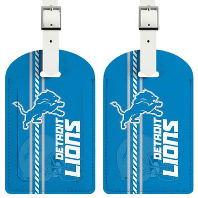 AYYQHC 2 Pack Leather Football Sport Fan Luggage Tag for Suitcase and BagBlue Color Design Travel Suitcase and Bag Tag with Privacy Flap Address Labels