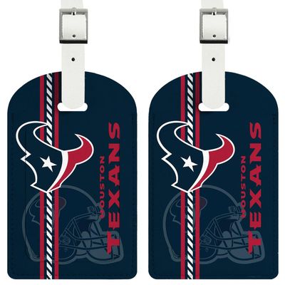 AYYQHC 2 Pack Leather Football Sport Fan Luggage Tag for Suitcase and BagDark Blue Red Design Travel Suitcase and Bag Tag with Privacy Flap Address Labels