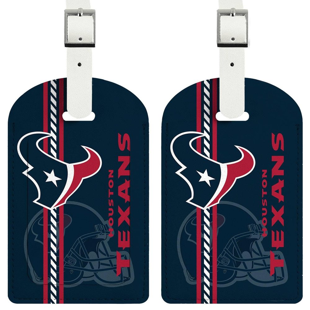 AYYQHC 2 Pack Leather Football Sport Fan Luggage Tag for Suitcase and BagDark Blue Red Design Travel Suitcase and Bag Tag with Privacy Flap Address Labels