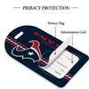 AYYQHC 2 Pack Leather Football Sport Fan Luggage Tag for Suitcase and BagDark Blue Red Design Travel Suitcase and Bag Tag with Privacy Flap Address Labels view 3