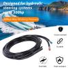 2-Piece 20Feet Universal Replacement Hydraulic Steering Hose Kit With Stainless Steel Quick Connector Compatible With Seastar Teleflex view 2