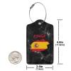 Espana Flag of Spain Spanish 2 Pcs Leather Luggage Tags with Stainless Steel Loop and Travel Cover view 3