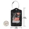 Dirt BKE Motocross American Flag 2 Pcs Leather Luggage Tags with Stainless Steel Loop and Travel Cover view 3