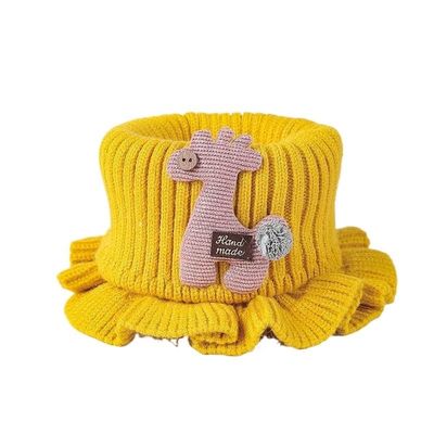 1-12 Years Old Children's Neckband Scarf Warm Winter Woolen Knitting Neck Cover for Boys and Girls(Yellow)