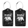 Mama Bear 2 Pcs Leather Luggage Tags with Stainless Steel Loop and Travel Cover view 2