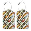 Beer Bottles Pattern 2 Pcs Leather Luggage Tags with Stainless Steel Loop and Travel Cover view 2
