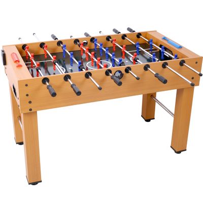 Havemies Foosball Table,54'' Soccer Game Table with 4 Soccer Balls,2 Counter and 1 Cup Holder for Game Room,1-2-5-3 Formation Game Table for Family Game Rooms, Bars, Parties (Brown)