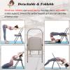 MZZKFC Backless Yoga Chair for Push-Ups/Core Workouts, Balance Handstand Training Tool with 12.2 in Removable Lumbar Support, Foldable Yoga Auxiliary Chair(Gray) view 4