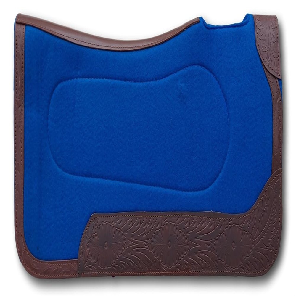 AD Saddlery Horse Saddle Felt Pad Western Comfort Equestrian Trail Hand Tooled Carved Cutback Felt Work Woolen Horse Saddle Pad Felt Pad Size: 32" L x 31" W x 1" Thickness in inches F04
