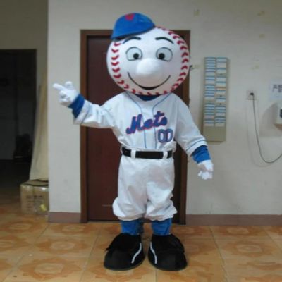 Ballpark mascot adult mr met costume Mr met mascot costume for adult to wear Baseball club Promote the mascot (AS SHOW,S)
