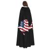 NUSDB American Flag Sailfish Fish Fishing Unisex Hooded Cloak Cape for Christmas Halloween Cosplay Costumes Black view 4