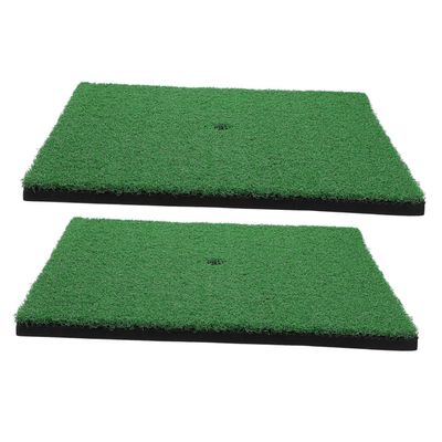 Gogogmee 2pcs Golf Swing Practice Mat Hitting Mat Grass Carpet Realistic Artificial Turf for Indoor Golf Practice