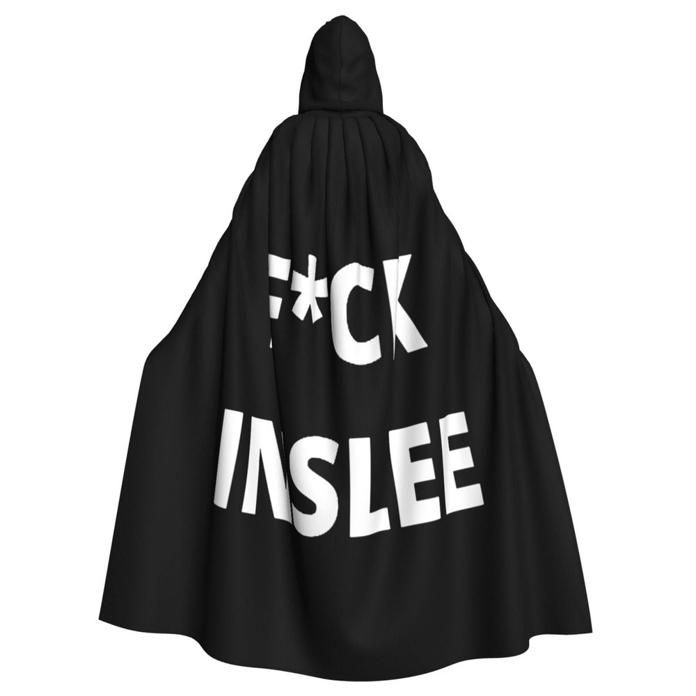 BYOBLU Fuck Inslee Unisex Hooded Cloak Cape for Christmas Halloween Cosplay Costumes Black