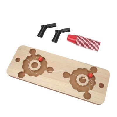 Beer Pong Drinking Game, Table Beer Pong Set with Wooden Board and 20 Cups for Adult Party
