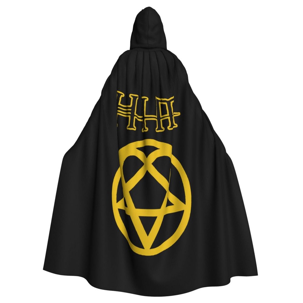 BYOBLU Heartagram Unisex Hooded Cloak Cape for Christmas Halloween Cosplay Costumes Black