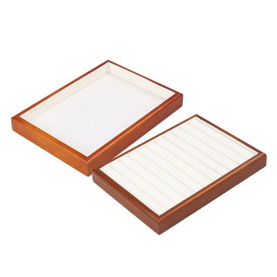WOFASHPURET 2pcs Rings Display Tray Jewelry Organizer for Rings Bracelets and Earrings Portable and Lightweight Jewelry Display Plate for Home Storage Chic Design Beige Velvet