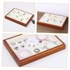WOFASHPURET 2pcs Rings Display Tray Jewelry Organizer for Rings Bracelets and Earrings Portable and Lightweight Jewelry Display Plate for Home Storage Chic Design Beige Velvet view 4