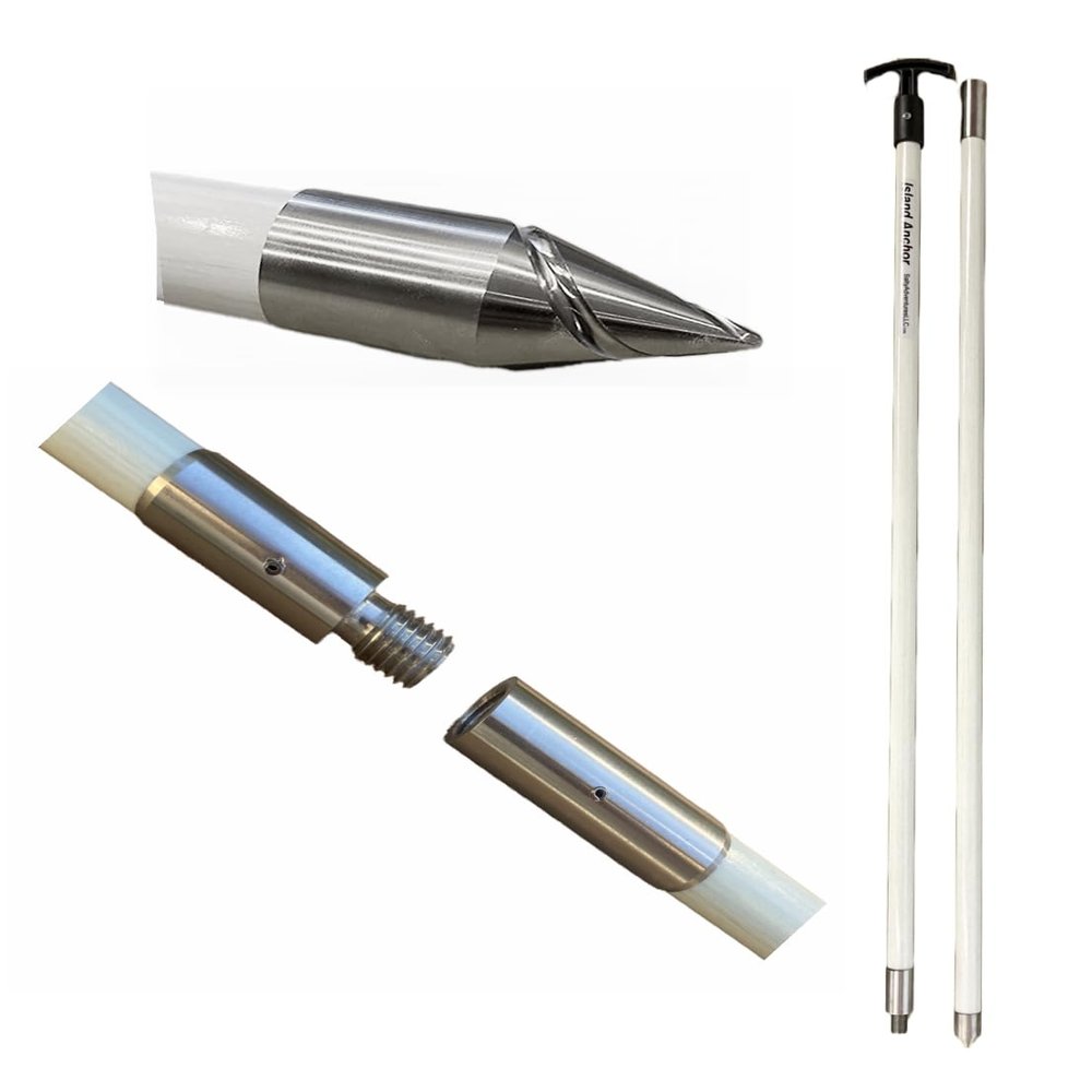 Island Anchor - 3/4" x 10' - 2 Piece - Shallow Water Anchor Pole (White)
