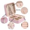 Personalized Leather Jewelry Box with Name and Birth Flower Month - Custom Jewelry Travel Case for Women, Mom, Nana, Children - Custom Name and Birth Flower Month Jewelry Organizer Box (Dark Pink) view 4
