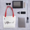 Cessna 172 White Tote Bag Pilot with Red Straps view 2