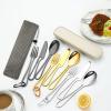 ONUIFIKE Silverware Set, 3/12/18/24/30/36 Pieces Outdoor Camping Tableware Stainless Steel Knife, Fork And Spoon Camping Travel Picnic Portable Outdoor Tableware, Home Cutlery Flatware Set(Black,12 P view 4