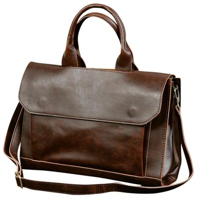 OSALADI 1pc Pu Leather Briefcase for Business Travel Stylish Shoulder Bag Fashionable College Organizes Personal Neatly