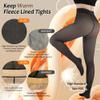 NOLUNT Black Fleece Lined Tights Women,Fake Translucent Warm Pantyhose Leggings Fleece Lined Thermal Tights Skin Color for Women in Winter.(Black-MM) view 4