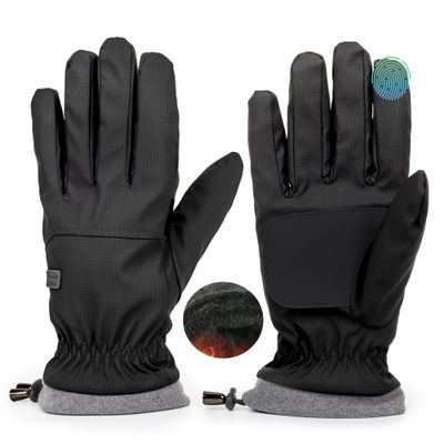 Bawnhaw Black Warm Waterproof Winter Ski-Gloves for Men Women, Windproof Anti-Slip Touchscreen Snow Gloves with Touchscreen Fingers for Cold Weather Skiing Driving Running Snowboarding Hiking Cycling