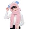 NPQPNAFC Scarf,Kids Winter Warm 3 In 1 Faux Fleece Hooded Scarf Hat Gloves Set Cute 3D Crab Thermal Cap Neck Warmer Scarf(Khaki) view 2