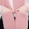 NPQPNAFC Scarf,Kids Winter Warm 3 In 1 Faux Fleece Hooded Scarf Hat Gloves Set Cute 3D Crab Thermal Cap Neck Warmer Scarf(Khaki) view 4
