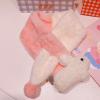 NPQPNAFC Scarf,Winter Unisex Cartoon Steric Shaped Plush Scarf Girl Women Soft Thicken Warm and Windproof Scarf Outdoor Scarf(Pink and White Color) view 2
