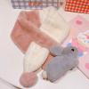 NPQPNAFC Scarf,Winter Unisex Cartoon Steric Shaped Plush Scarf Girl Women Soft Thicken Warm and Windproof Scarf Outdoor Scarf(Pink and White Color) view 4