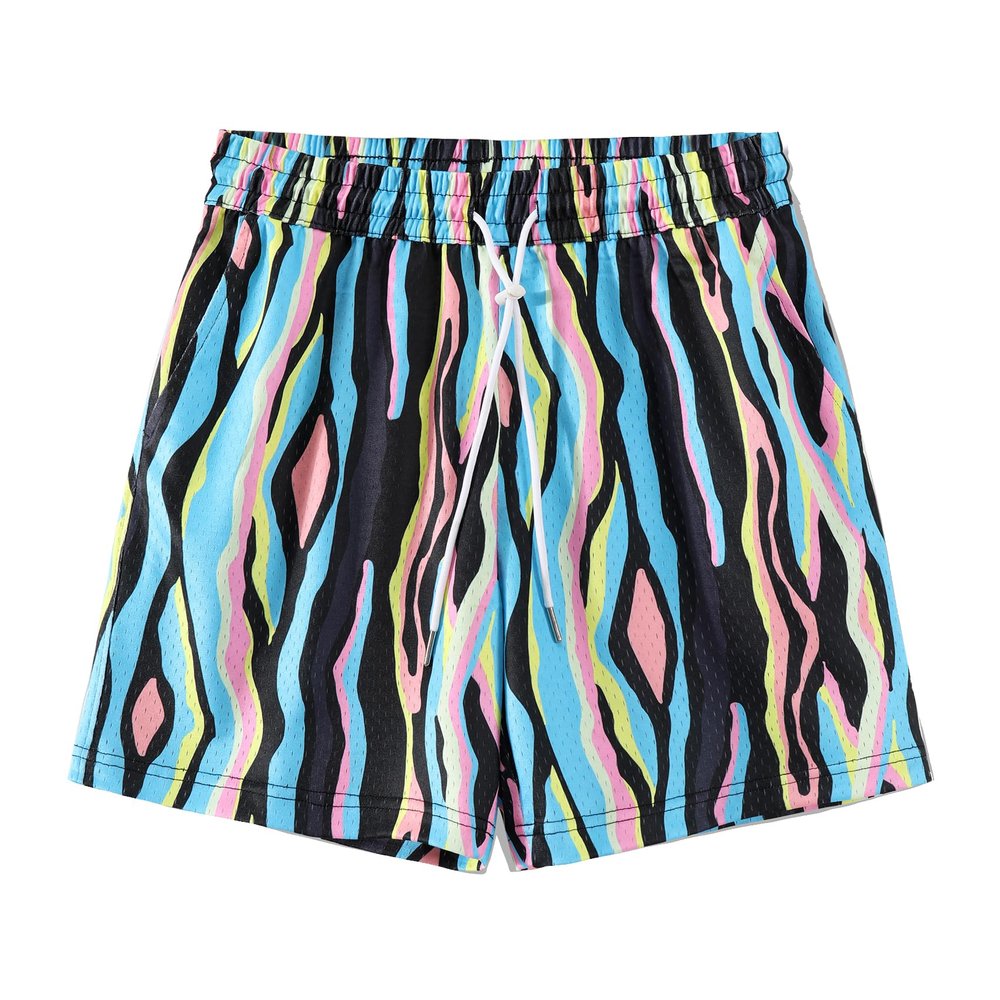 DIOTSR Mens Graphic Basketball Shorts Drawstring Running Workout Shorts Summer Cool Casual Shorts (05 Art Stripes,Large)